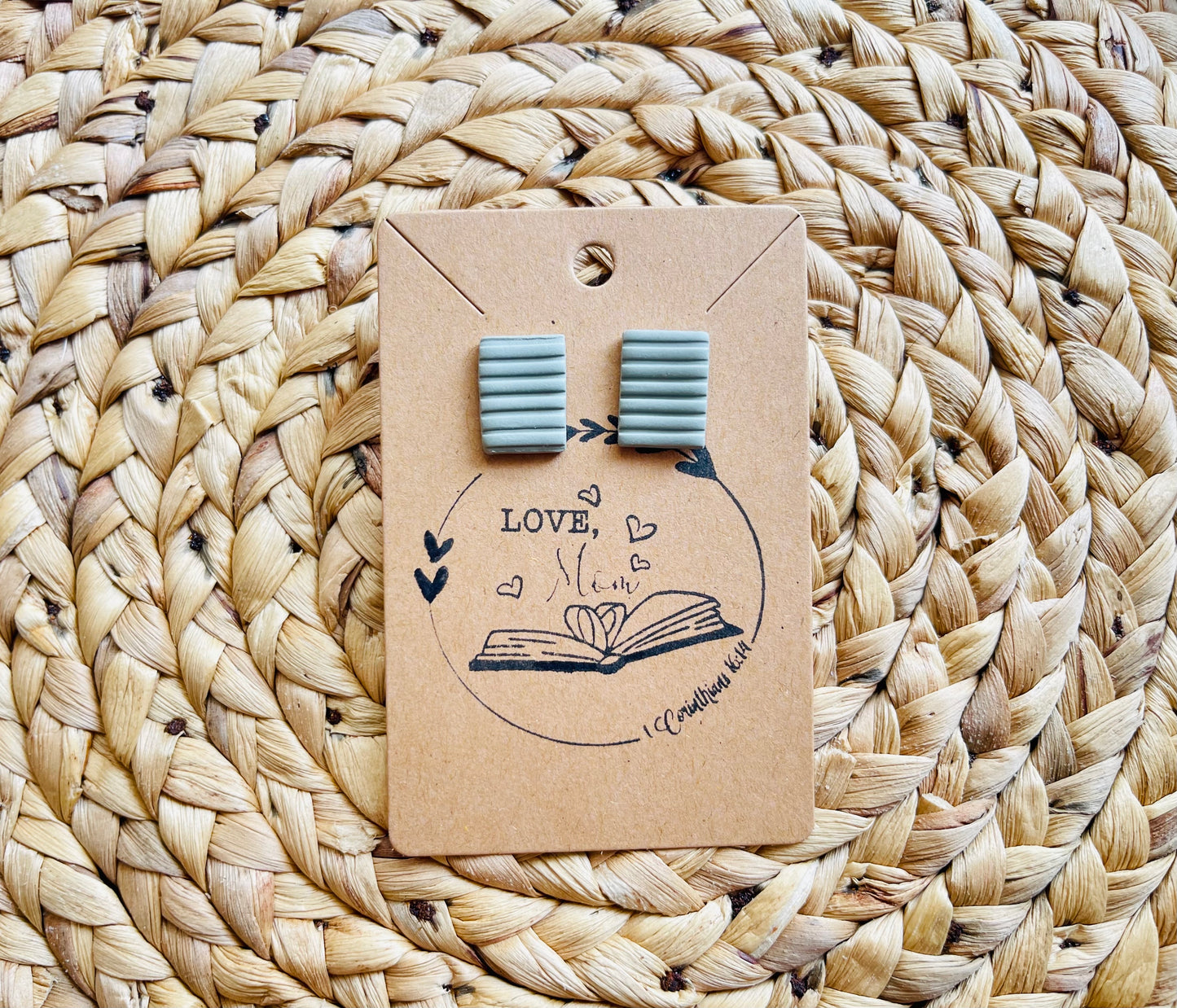 Grey Stripe Studs