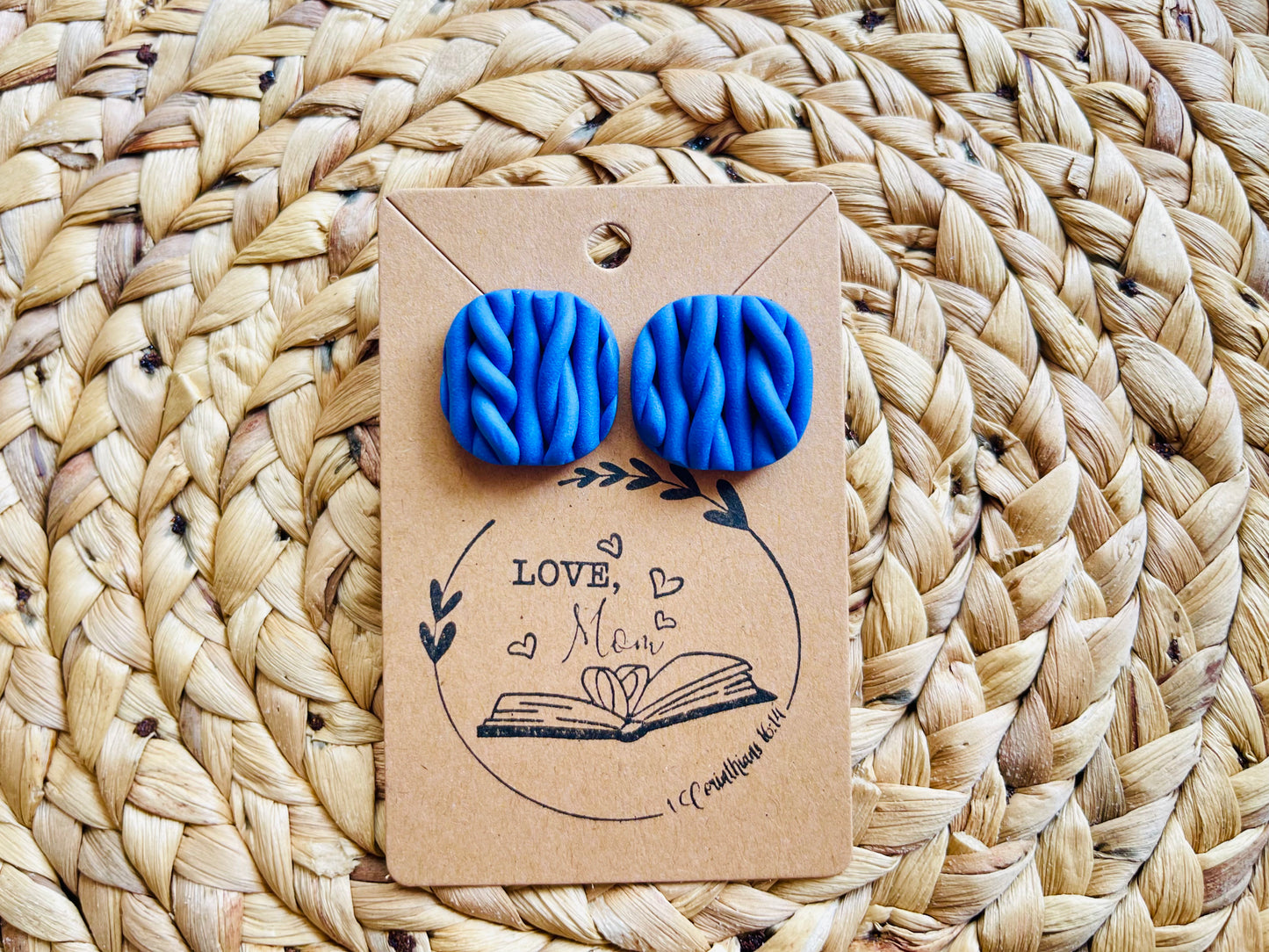 Blue Knitted Sweater Studs