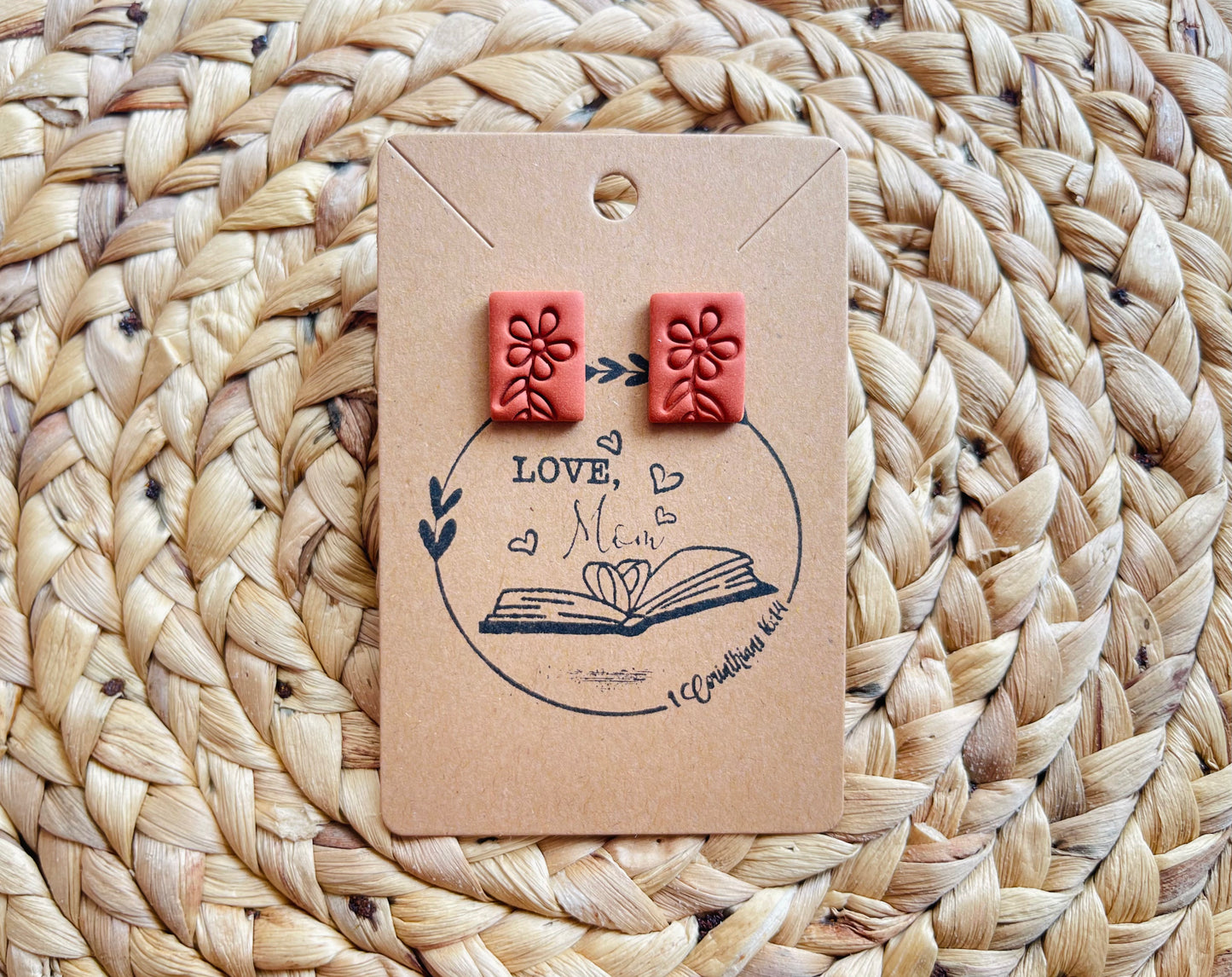 Terracotta Flower Studs