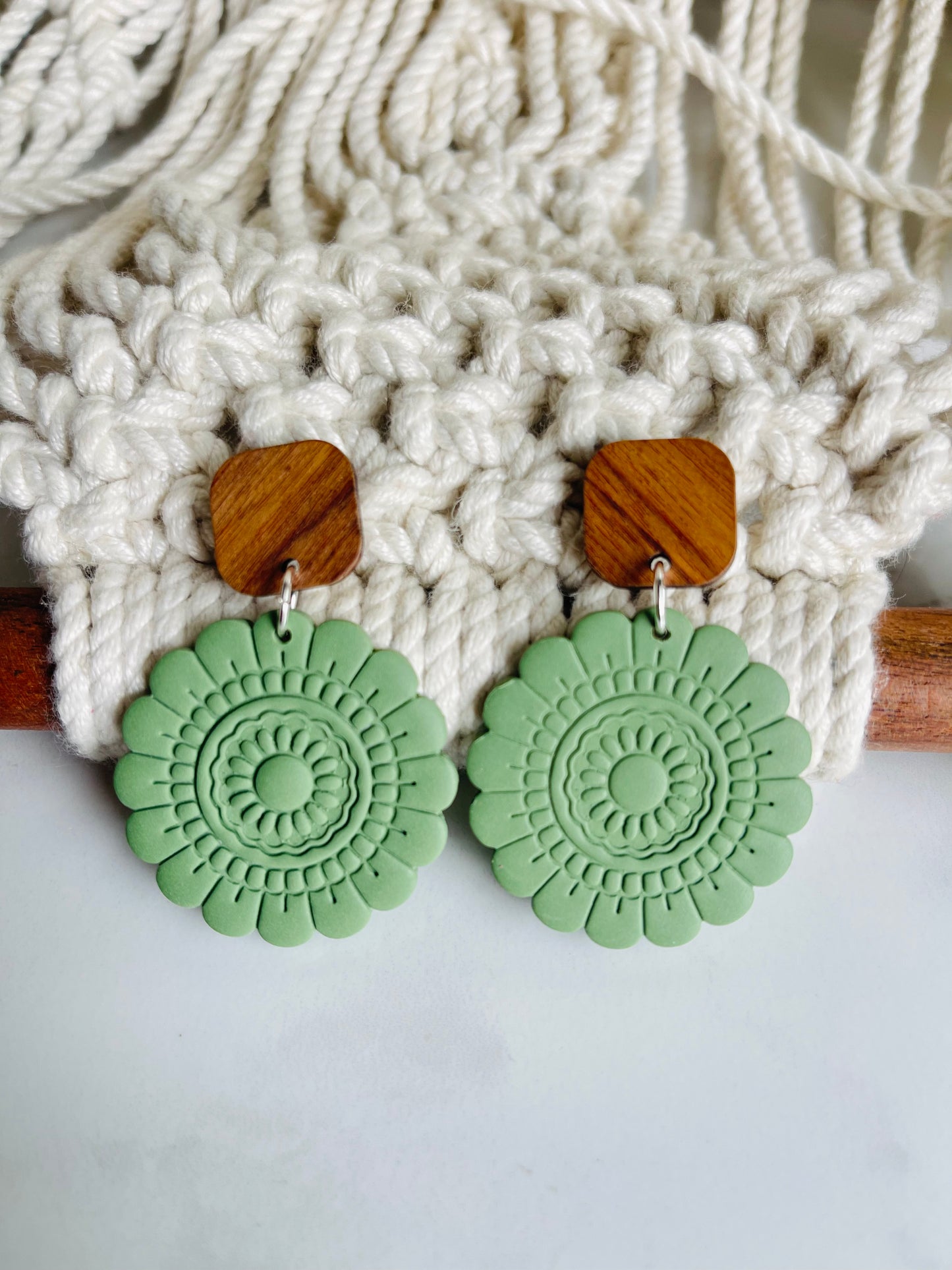 Green Boho Flower