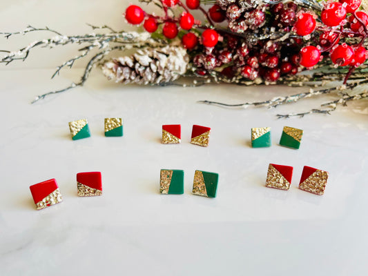 2-Pack Christmas Gold Foil Studs